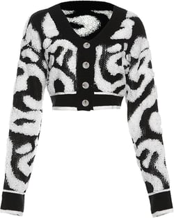 Perbai Womens V Neck Button Down Long Sleeve Colorblock Y2K Cropped Cardigan Sweater Jacket Medium Black