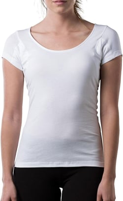 Women's Sweatproof Undershirt | Cotton Scoop Neck | Original Fit | with Sweat Pads X-Large White