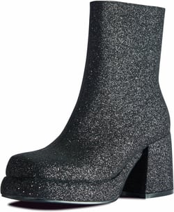 Sparkly Glitter Boots For Women,Sparkle Platform Chunky Heel Ankle Boots,Cute Sequin Gogo Booties Side Zipper Boots Party Dress Office Boots