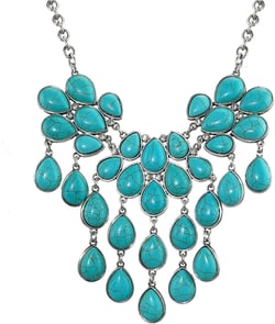 Suyi Long Pendant Turquoise Necklace for Women Bohemian Handmade Beaded Necklace jewelry Turquoise5