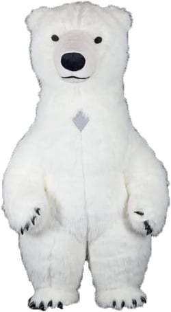 Huge Inflatable Polar Bear Costume Furry Walking Mascot Blow Up Suit for Entertainments 3m