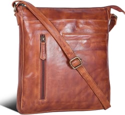 SERGA Real Vintage Leather Crossbody Sling Bag for women & girls CAROL Tan