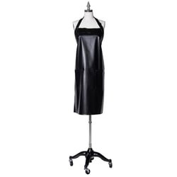 Fromm Apparel Studio Hair Stylist Apron in Black Embossed Pattern for Hair Salons, Barbers, Cosmetology Supplies - Waterproof, Chemical and Bleach Proof, Adjustable, Knee-Length Coverage, 25" x 34"