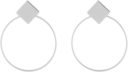 Geometric Hollow Big Hoop Earrings Gold Plated Square Stud Earrings Dangle Jewelry for Women B:silver