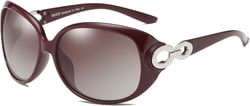 DUCO Oversized Polarized Sunglasses for Women Retro Trendy Frame Vintage Ladies Shades UV Protection 1220 Wine Red Frame Brown Lens