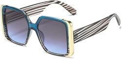 Summer Sunglasses Large Metal Sunglasses Women Blue Grey One Size