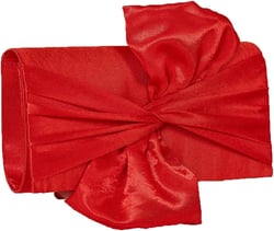Simcat Womens Clutch Bag,Pleated Satin Handbag Lady Pleated Bow Purse Evening Bag with Chain for Wedding Prom Formal Party Red