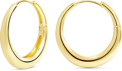 MILLA 14K Gold Plated Hoop Earrings | Small Silver Hoops | Thick Lightweight Chunky Hoop Earrings for Women Gold - 30 mm Large