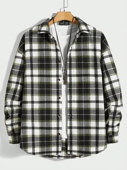 Manfinity Hypemode Men's Plaid Button Up Oversized Shirt