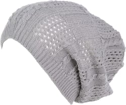 an Crochet Knit Beanie for Women Men Teens Colorful Slouchy Fashion Accessory One Size Light Gray Cable