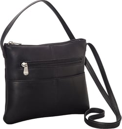 Le Donne Leather Slip Pocket Crossbody - Colombian Cowhide Leather Women’s Bag Black