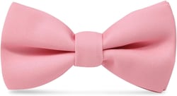 WELROG Classic Pre-Tied Bow Tie for Children & Adults Solid Color Adjustable Bowtie Pink#1 M (6-18 Years，kids and teens)