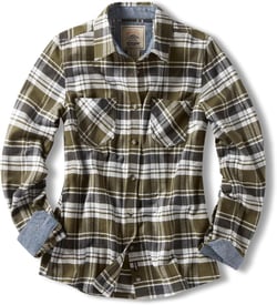 CQR CLSX Women's Plaid Flannel Shirt Long Sleeve, All-Cotton Soft Brushed Casual Button Down Shirts, Flannel Plaid Shirts Olive Green, Medium