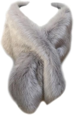Women Oversized Faux Fur Shawls Long Bolero Fluffy Warm Shoulder Cover Up Shrug Stole Scarf with Slit Silver Gray