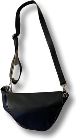 Crossbody Genuine Italian Leather Bag Shoulder Purse Italy Barucheni (Black)
