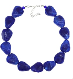 Multi Strand Twisted Beaded Bib Necklace Collar Chunky Beads Bubble Pearl Statement Necklace Costume Jewelry Set for Women beaded necklace royal blue