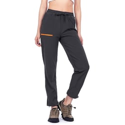 Hiauspor Hiking Cargo Pants Women with 4 Pockets Quick Dry Breathable Workout Jogging Outdoor Grey L