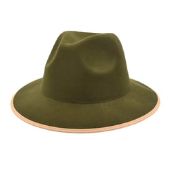 Charmgo Trucker Hat Clearance, Woolen Top Hat Two Color Edging Hat Womens Flat Brimmed Jazz Hat Mens European and American Popular Two Color Hats Bucket Hat Baseball Cap, Sun Hats for Women Army Green