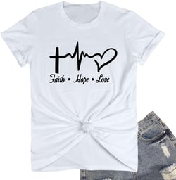 ROSEPARK Womens Graphic Cute Cotton Funny T Shirt Tees Gift Ideas Medium White
