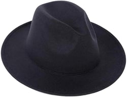 1 PK Black British Classic Wool Blend Jazz Hat Manhattan Short Brim Flat Top Fedora Hat Church Derby Cap Herringbone Trilby Retro Woolen Beanie Hair Decorated for Unisex