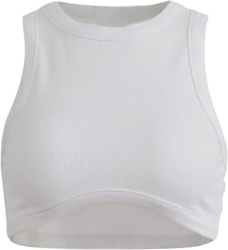 Women Basic Ribbed Knit Tie Dye Tank Top Crew Neck Sleeveless Crop Top Y2K Summer Camisole Vest Top T Cropped White Large