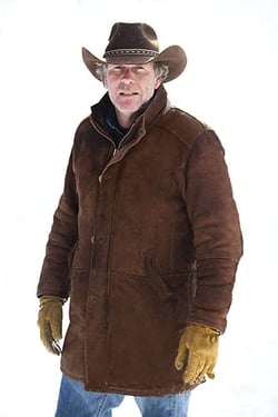 William Jacket Men's Genuine Suede Leather Coat, Men Sheriff Walt Longmire Robert Taylor Real Leather Coat, XS-3XL (X-Large, Brown)