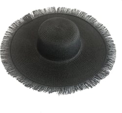 Womens Mens Wide Brim Straw Panama Hat Beach Sun Hat Summer Wide Brim Straw Roll up Hat Fisherman's UPF 50 One Size Black 1