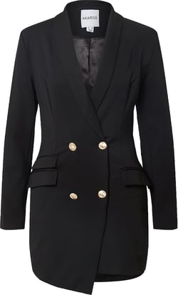 Double Breasted Gold Button Blazer Dress for Women Sexy - Asymmetric Long Blazers Jackets Outfit