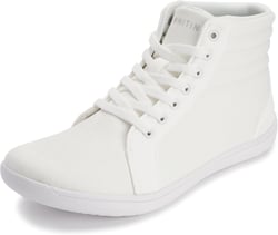 WHITIN Women's Wide High-Top Canvas Barefoot Sneakers | Minimalist Street-Ready Fit | Comfort-Forward Ankle Support 9 Wide W823 | All White