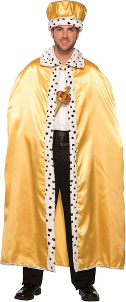 Rubies Adult Royal Ermine Trimmed Costume Cape, Gold, One Size for Themed Parties and Halloween