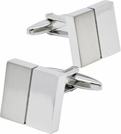 Silver Classic Square Cufflinks for Men with Gift Case Classic Square Brush Shinny Men's Cufflinks Jewelry Set for Wedding Party Anniversary Business Events Tuxedo Dress