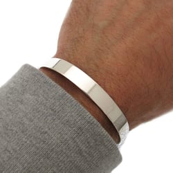 Sterling Silver Plain Cuff bracelet. Flat Cuff Bangle for Men. High Polished Silver Cuff. Mens Cuff Bracelet. Solid Sterling Silver 925 Smooth cuff 8mm Wide. Adjustable for Standard wrist