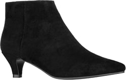 ILLUDE Women's Fashion Ankle Boots Pointed Toe Ankle Booties Low Heel Short Boots 6.5 Black Suede