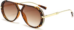 Oversized Pilot Sunglasses for Women Men Trendy,Large Big Double beam Designer Fashion Vintage Shades Retro Sun Glasses Brown
