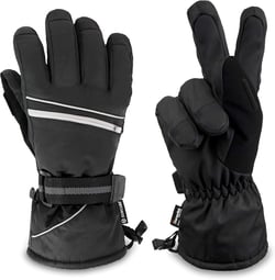 SUN CUBE Ski Gloves Men Women, Waterproof Thermal Winter Snow Gloves, Windproof 3M Thinsulate Snowboarding Snowmobile Skiing, Insulated Warmers Zipper Pocket Cold Weather Outdoor Snowboard X-Large Black