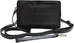 Multipurpose Crossbody Purse - 100% Genuine Full Grain Leather Cross Body Bag Women for Travel Mobile Passport Carry with Adjustable Two Different Straps for Shoulder and Wrist (Crossbody Purse)