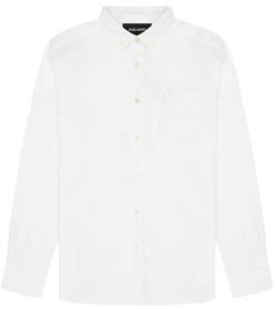 Lyle and Scott Mens Tonal Eagle Regular Fit Light Weight Oxford Shirt White