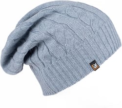 Evolution Knitwear Wool Cable Knit Beanie Hat for Men or Women - Super Soft Merino Wool - Made in The USA