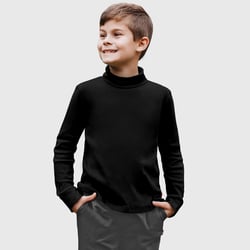 City Threads Kids Soft Cotton Turtleneck - USA-Made, Breathable & Versatile Layering Top for Boys and Girls, Black - 18/24M