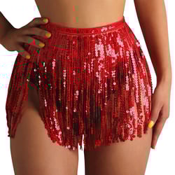 Daznico Swimsuit Women Women Short Sequin Fringe Cover Up Skirt Beach Wrap Bikini Shiny Wraps Cover Ups For Swimwear Plus Size Swimsuit for Women