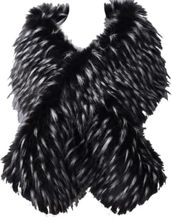 Helan Women's Faux Fur Warm Luxury Cape Coat Cloak Shawl Fur Wrap Bridal Stoles Wedding Fur Collar Shawl Fur Collar Black White