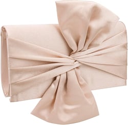 Simcat Womens Clutch Bag,Pleated Satin Handbag Lady Pleated Bow Purse Evening Bag with Chain for Wedding Prom Formal Party Champagne