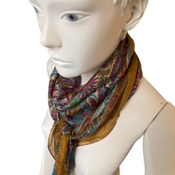 Vintage Indian Silk Paisley Scarf