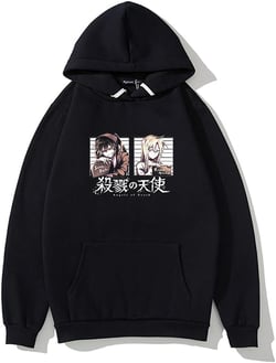 WJHYWDH 2021 Angels of Death New Anime Hoodies Casual Hooded Sweatshirt Unisex Clothing 3X-Large Black