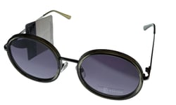 Lucky Brand Womens Oversized Round Grey Metal Sunglass, Bristol