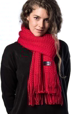 Mio Marino Womens Knitted Scarf - Winter Scarfs for Women - Ribbed Knit Womens Scarves Crimson One Size