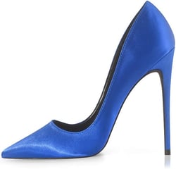 Elisabet Tang High Heels Womens Pointed Toe Heels Satin Pumps Stiletto Bridal Party Dress Evening Wedding Shoes for Woman 9 Blue