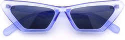 Womens Neon Pop Color 80s Squared Cat Eye Sunglasses Purple / Black
