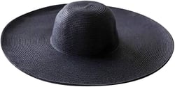 Women Summer Sun Hat Wide Brim Floral Beach Bucket Hats Reversible Foldable Travel Lady Hat Gifts Birthday Easter One Size Black