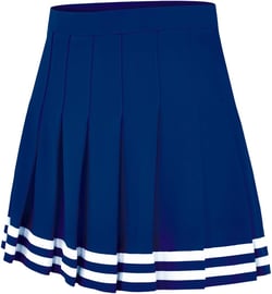 Double-Knit Knife-Pleat Cheerleading Skirt - Cheer Uniform Skirt - Womens Sizes Small Navy